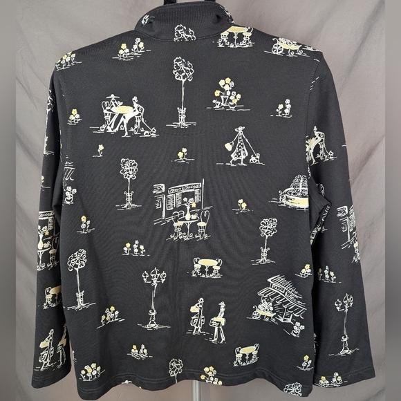 Koret ladies full zip jacket medium with darling French scenes throughout - Picture 2 of 14
